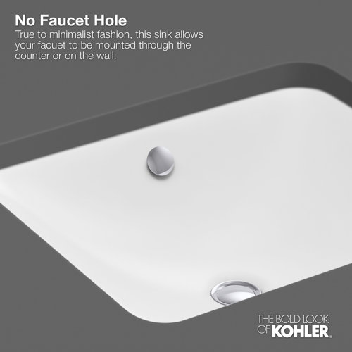 K23390,96 Kohler Memoirs® Vitreous China Rectangular Undermount Bathroom Sink with Overflow